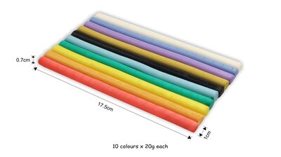 Rubber Clay - 10 Colours Pack Dimension