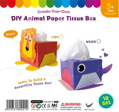 Animal Paper Tissue Box - Pack of 10