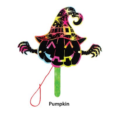 Scratch Art Halloween Puppet - Pumpkin