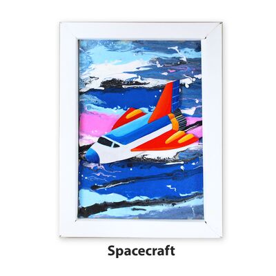 Pour Art Painting Kit With 3D Frame - Space Theme - Spacecraft