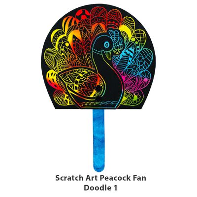 Scratch Art Deepavali Peacock Fan Kit