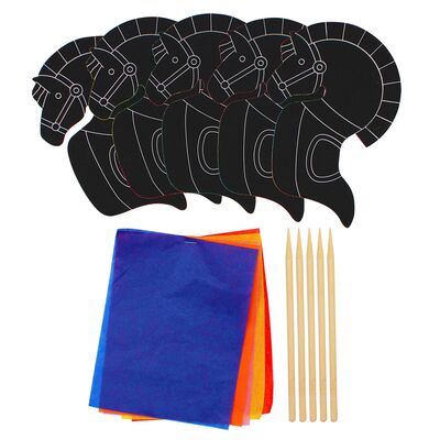 Scratch Art Kuda Kepang Kit - Pack of 5 - Contents