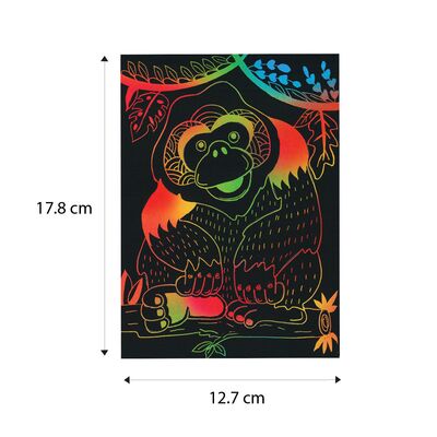 Scratch Art National Wild Life Part 2 - Orang Utan, Kancil, Sea Turtle, Asian Elephant
 - Size