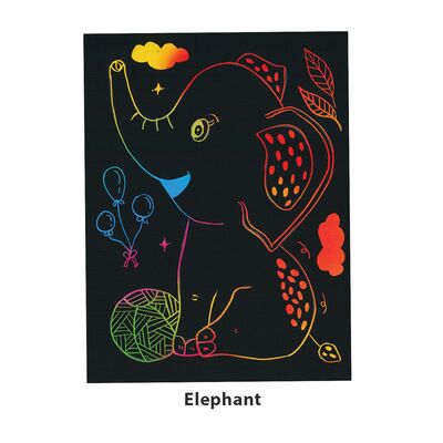 Scratch Art Wild Animals Kit Part 1 - Elephant