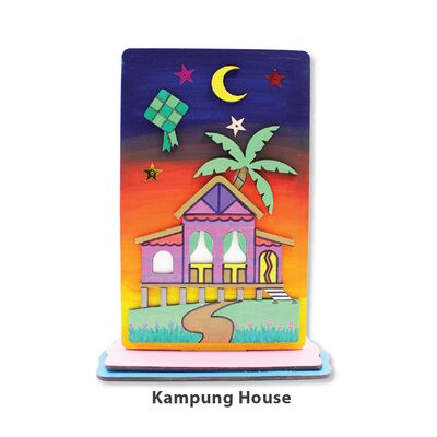 3D Raya Deco Stand Painting - Kampung House