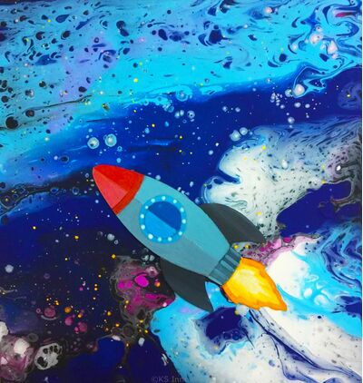 Washable Pour Art Paint - Spaceship Art