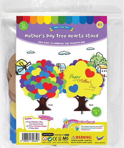 Mother's Day Tree Hearts Stand Pack of 5