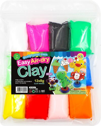 Easy Air-Dry Clay  - 12 Colours x 8g