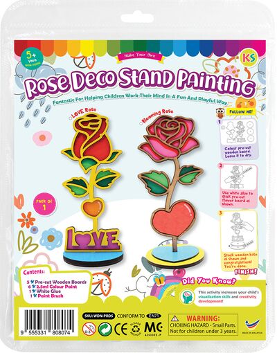 Wooden Rose Deco Stand Painting Kit - Love Rose / Blooming Rose -  Kit