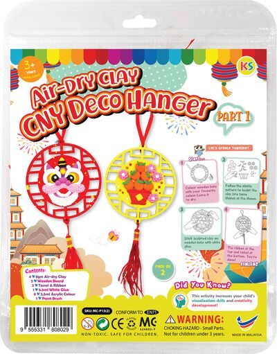 Air-Dry Clay Chinese New Year Deco Hanger Kit Part 1 - Lion Dance And Mandarin Orange