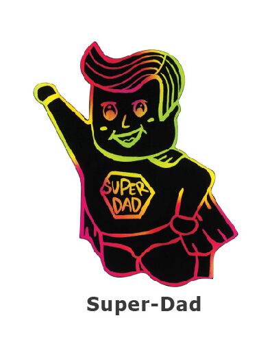 Scratch Art Father's Day - Super Dad