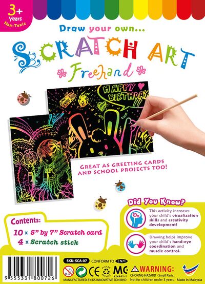 Scratch Art Freehand - Pack of 10 - Small Size