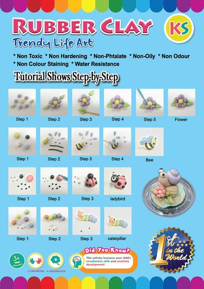 Rubber Clay - 10 Colours Pack - Step By Step