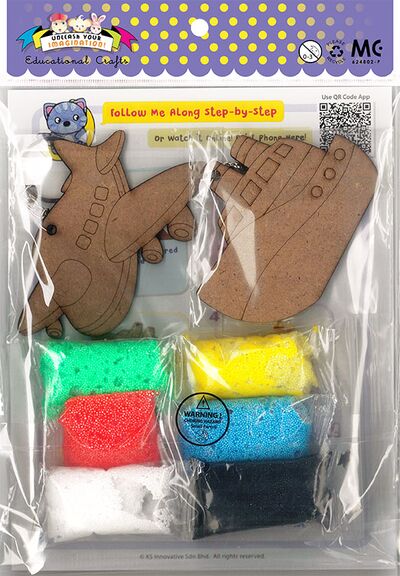 Foam Clay 2-in-1 Transport Keychain Kit - Train And Car - Packaging Back