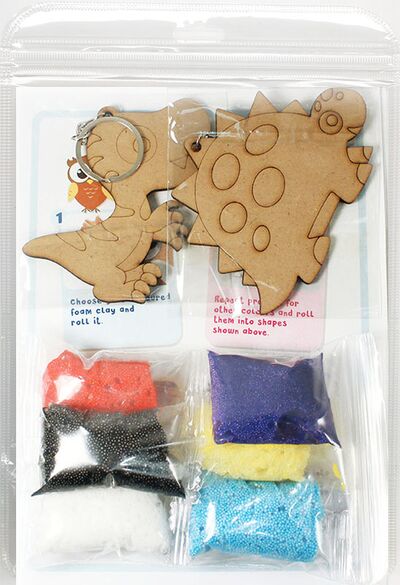 Foam Clay 2-in-1 Dinosaur Keychain Kit - Packaging Back