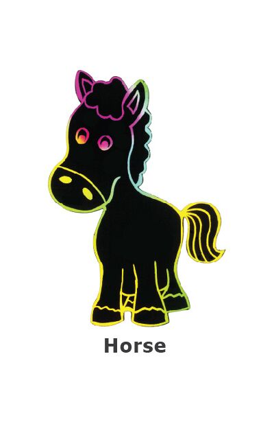 Scratch Art Farm Animal - Horse