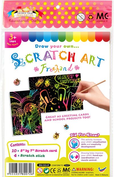 Scratch Art Freehand - Pack of 10 - Small Size