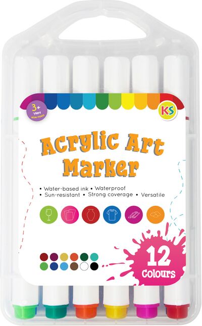 Acrylic Art Marker - 12 Colours