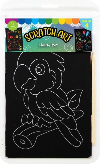 Scratch Art House Pet - Parrot, Cat, Hamster, Rabbit