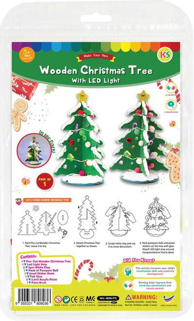 Wooden Christmas Tree With LED Light